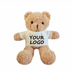 Custom Logo Teddy Bear with White T shirt Plush Toy