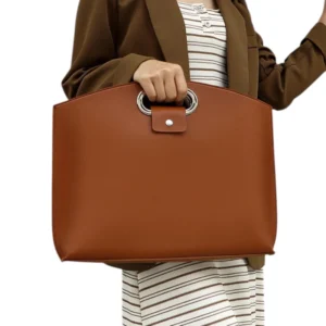 Leather Laptop Handbag Logo Emboss Design